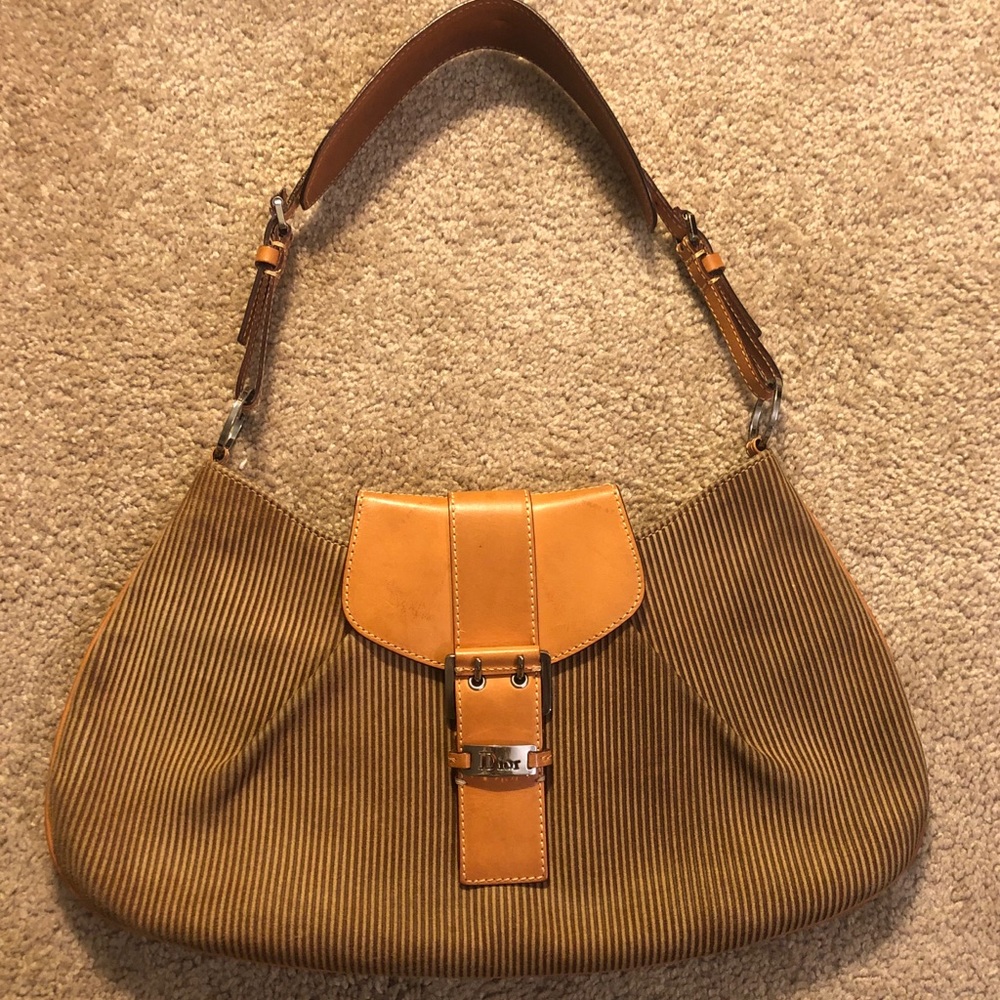 Authentic Vintage Dior Brown Suede Baguette Bag